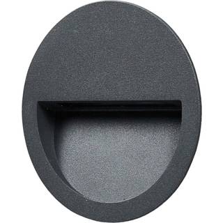 Lucande LED-vægindbygningslampe Loya, Ø 11,5 cm, grå, IP54