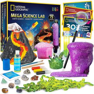 National Geographic Mega Science Lab - Science Kit til b?rn med 75 lette eksperimenter med Earth Science Chemistry Set og Science Magic Stem Proj