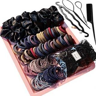 Yanrong 755pcs h?rtilbeh?r til kvinden S?t s?ml?se hestehaleholdere Variety Hair Scrunchies H?rb?nd Skrunte h?rb?nd til tyk og kr?llet (mix)