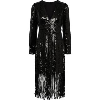 YAS Flapper 7/8 Sequin Dress Black XS