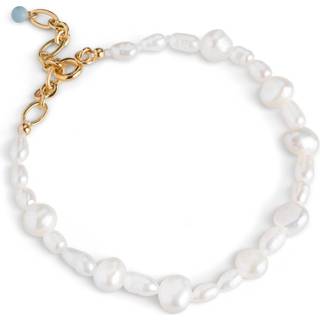 Enamel - Pearlie armbånd m. ferskvandsperler i forgyldt sølv