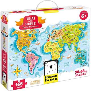 Banana Panda - Hvad i verden unge opdagelsesrejsende - Jigsaw -puslespil og l?ringsaktivitet for b?rn i alderen 6 ?r og op flerfarvet