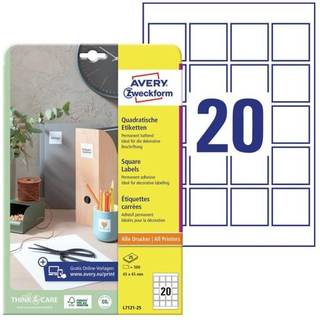 Avery L7121-25 QR Code Product labels blockout, 45 x 45mm 25Ark , 20 pr. ark