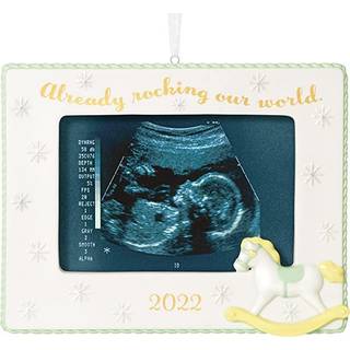 Hallmark keepsake julepynt 2022 rocker vores verdens sonogram billedramme porcel?n