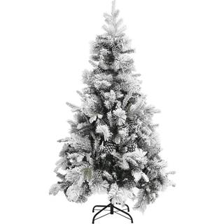 Juletræ Med Puddersne Og Grankogler 195 Cm Pvc & Pe - 195 x 95 cm