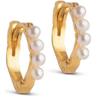 Enamel - Paula Pearl Hoops (Ø10mm) i forgyldt sølv