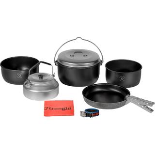 Campingsæt Trangia 24-T, med 3 kedler, 1 stegepande i NS / Non Stick-teflon + 1 låg + 1 kaffekande + tang + rem &amp; etui
