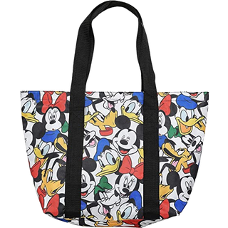 Disney Tote Travel Bag Mickey Minnie Donald Goofy Pluto Print (Multicolored)