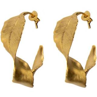 Hultquist Twisted Leaf forgyldte blad øreringe, Ø 33 mm