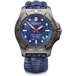 Victorinox I.N.O.X. Pro Diver Titan Blue Camo Dial Blue Camo Paracord Strap Men's Watch 241813.2