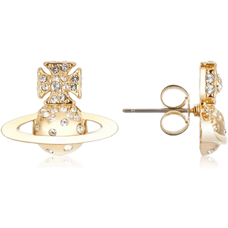 Vivienne Westwood Gold Crystal Porfiro Bas Relief Earrings - Gold