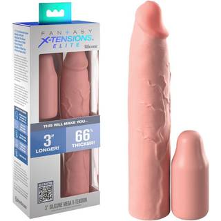Pipedream Fantasy X-tensions Elite 3" Vibrating Mega X-tension with Remote Brown