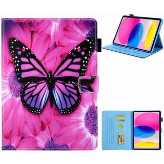 For iPad 10.9 (2022) Tablet Case Cover Foldable Stand - Pink Butterfly