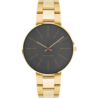 Arne Jacobsen Bankers Watch 34mm double lænke med grå skive