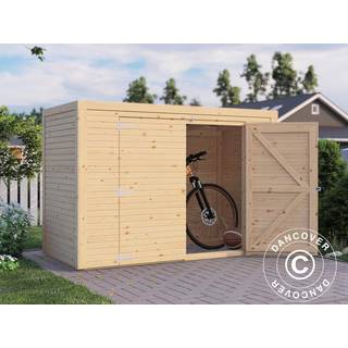Redskabsskur Redskabsrum Haveskur, cykelskur i træ, Bertilo Box Bike, 2,07x1,03x1,43m,2,1m²,Natur