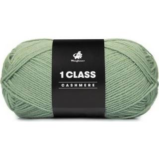 Mayflower 1 Class Cashmere 12 Skovgrøn Indhold:65% Ren ny uld, 25% polyamid, 10% cashmere Vægt/længde:50 g = ca 210 m Anbefalede pinde:2.5- 3 mm Strikkefasthed:10 x 10 cm = 28 m x 42 r Vask: Maskinvask 30°C / Tørres fladt.