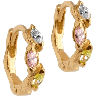 Enamel - Laia Hoops m. farvede zirkoner i forgyldt sølv