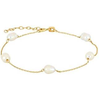 Siersbøl 8kt. guldarmbånd med hvide ferskvandsperler