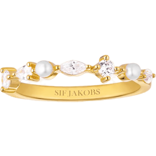 Sif Jakobs Jewellery SJ-R12260-PCZ-YG Damen-Ring Adria Piccolo Goldfarben mit Perlen
