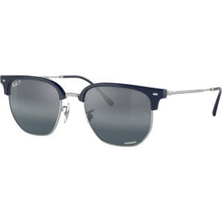 Ray - Ban Unisex RB4416 NEW CLUBMASTER 6656G6 Solbriller Acetat Blå Sølv Geometrisk Polariseret