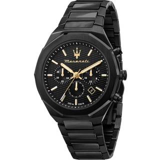 Maserati Stile Quartz Black Chronograph Dial Black PVD Steel Bracelet Men's Watch R8873642005