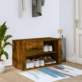 skoskab 80x35x45 cm konstrueret træ røget egetræsfarve