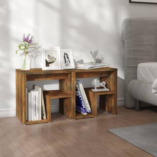 Sengebord 40X30X40 Cm Konstrueret Træ - 2 / Røget eg