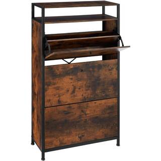 Skostativ - Industrielt mørkt træ, rustikt,61 cm