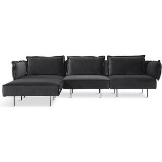 HANDVÄRK Furniture The Modular Sofa 300 w/ Chaise Velvet Dark Grey