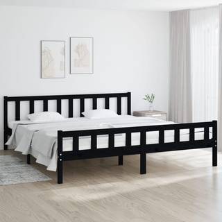 sengeramme 160x200 cm massivt træ sort