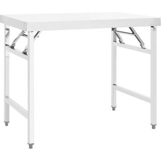 foldbart arbejdsbord til køkken 100x60x80 cm rustfrit stål