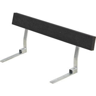 PLUS ryglæn til bord/bænkesæt, sort/RePlast/stål, 118 cm