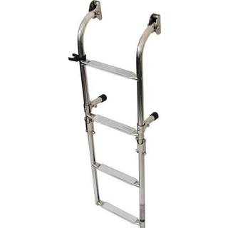 Foldbar badestige, poleret rustfrit stål, 3 trin (2+1), 60 cm, 22 cm