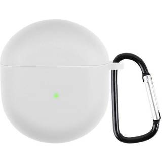 OnePlus Buds Silikone Cover med Karabinhage - Hvid