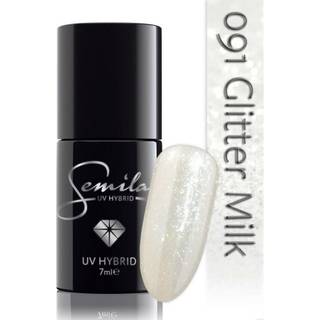 Semilac UV Hybrid Black & White Gel neglelak Skygge 091 Glitter Milk 7 ml - 7 ml