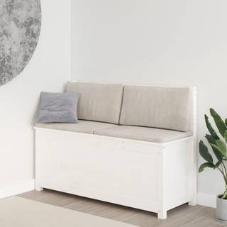 bænk 110x41x76,5 cm massivt fyrretræ hvid