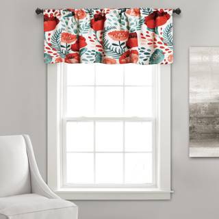 Frodig indretning 18 """" x 52 """" Multi Poppy Garden Curtains Light Filtring Window Panel Set til Living Spising Soveværelse 18 i L Valance