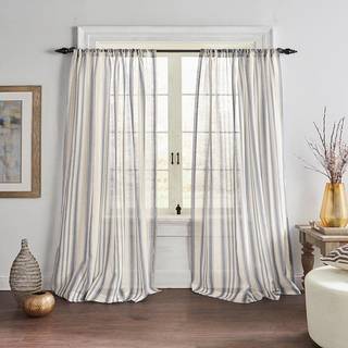 Elrene Home Fashions Hampton Stripe Sheer Window Curtain 52 """" X 84 """" (1 panel) Gr?