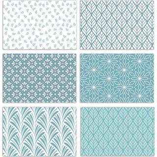 Better Office Products 100-Pack All Occasion Glykkekort Assorterede tomme notekort 4 x 6 tommer 6 Blue Hue Blomsterdesign Blank inde med konvolut