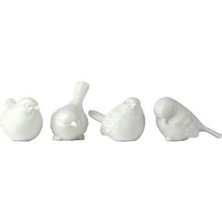 Polspotten Sparrow Porcelænsfugle 4-pack - Dekorative Accessories Hvid - 230-300-052