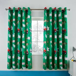 Catherine Lansfield Catherine Lansfield Green Farmyard Animals Reversible Eyelet Curtains