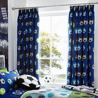Catherine Lansfield Catherine Lansfield Blue Football Pencil Pleat Curtains
