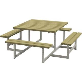 PLUS Picnic bord/bænkesæt, trykimprægneret, nåletræ, 200 cm