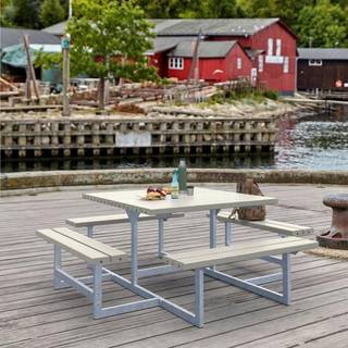 PLUS Picnic bord/bænkesæt, gråbrun/nåletræ, 200 cm