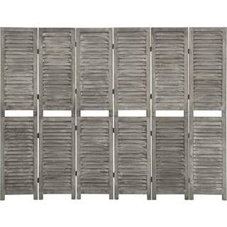 3-Panels Rumdeler 106,5X166 Cm Massivt Træ Grå - 214 x 166 cm