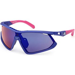 Adidas Sport Unisex SP0055 91Z Solbriller Plast Blå uigennemsigtig Violet Maske Spejlet Skygge