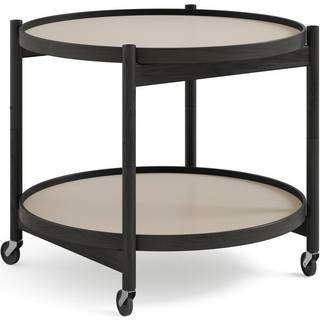 Brdr. Krüger Bølling bakkebord 60 cm. - Sortlakeret eg - Bakke 1: Stone / Bakke 2: Stone