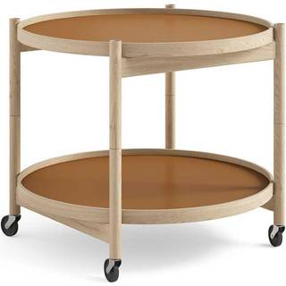Brdr. Krüger Bølling bakkebord 60 cm. - eg ubehandlet, bakke 1: clay / bakke 2: clay