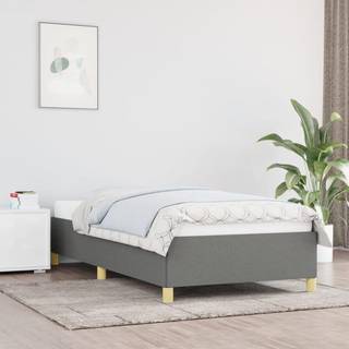 Sengeramme uden madras Mørkegrå 80x200 cm Stof