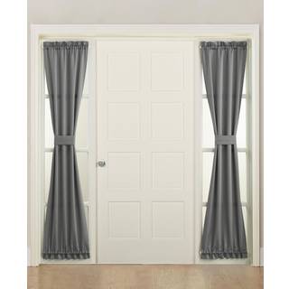 Sun Zero Barrow Energy Effict Rod Pocket Door Sidelight Curtain Panel 26 """" X 72 """" Grå